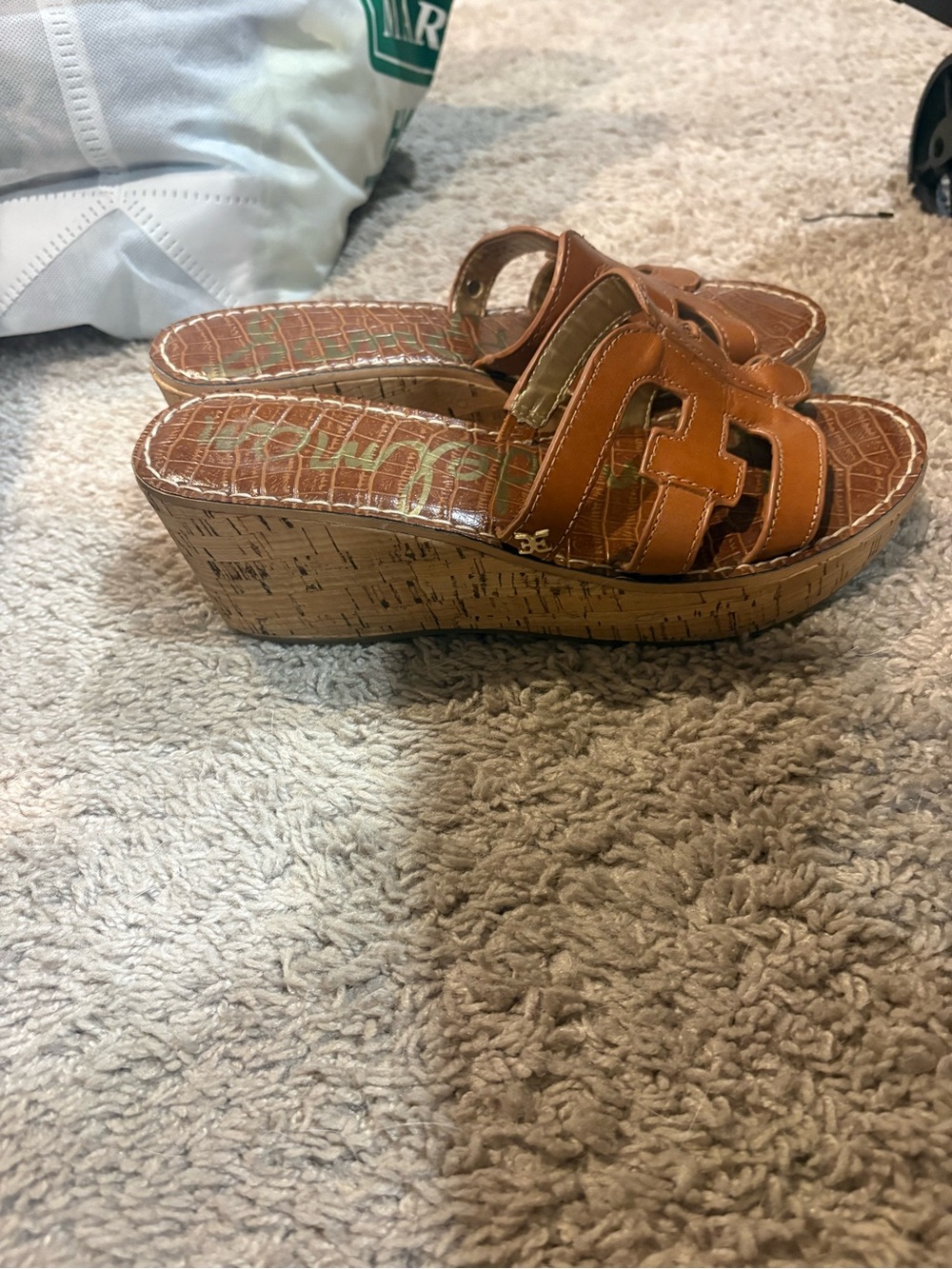 Sam Edelman Tan Brown Slide Sandals Size 8.5M - Picture 2 of 4